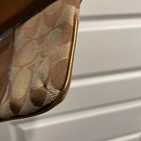 Coach Brown and Bronze Gold Pouchette or Wallet - Picture 8 of 10